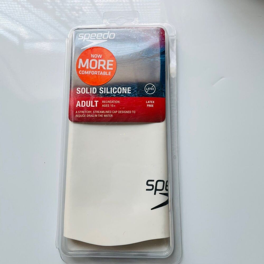 Speedo adult white swim cap